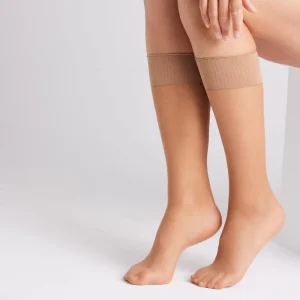 Pack 2 medias largas puño antipresión 20 denier beige